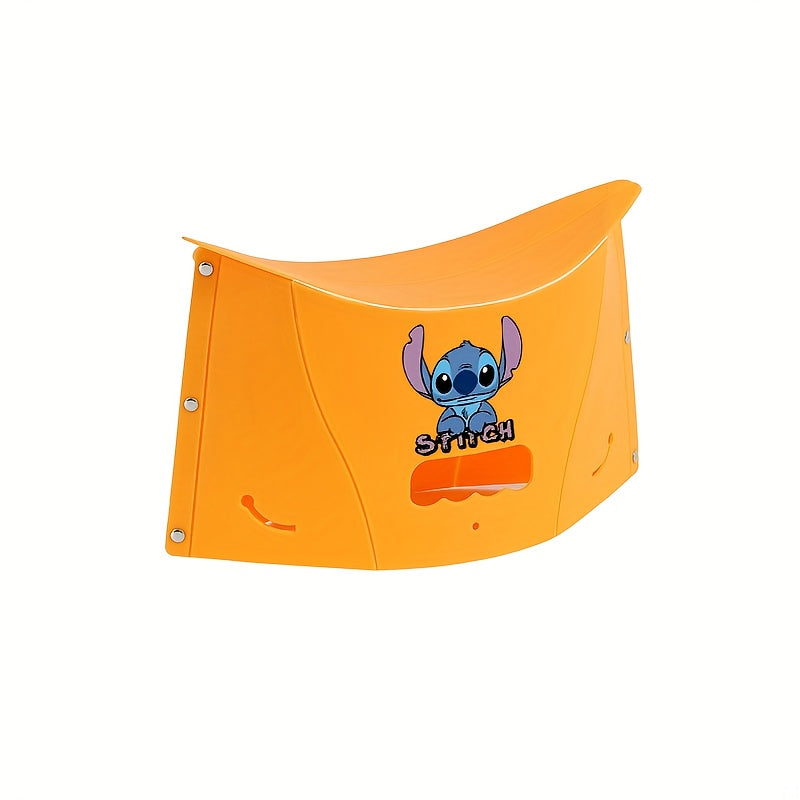 Disney Stitch Folding Stool - Portable Lightweight Plastic Camping Chair with Ergonomic Seat & Backrest