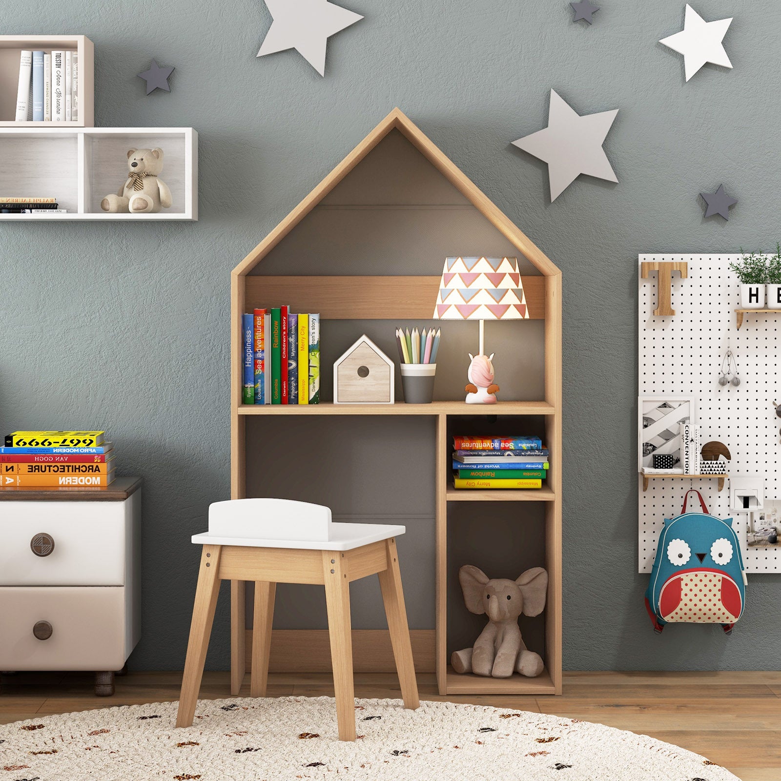 MULTIGOT Kids House-Shaped Table and Chair Set