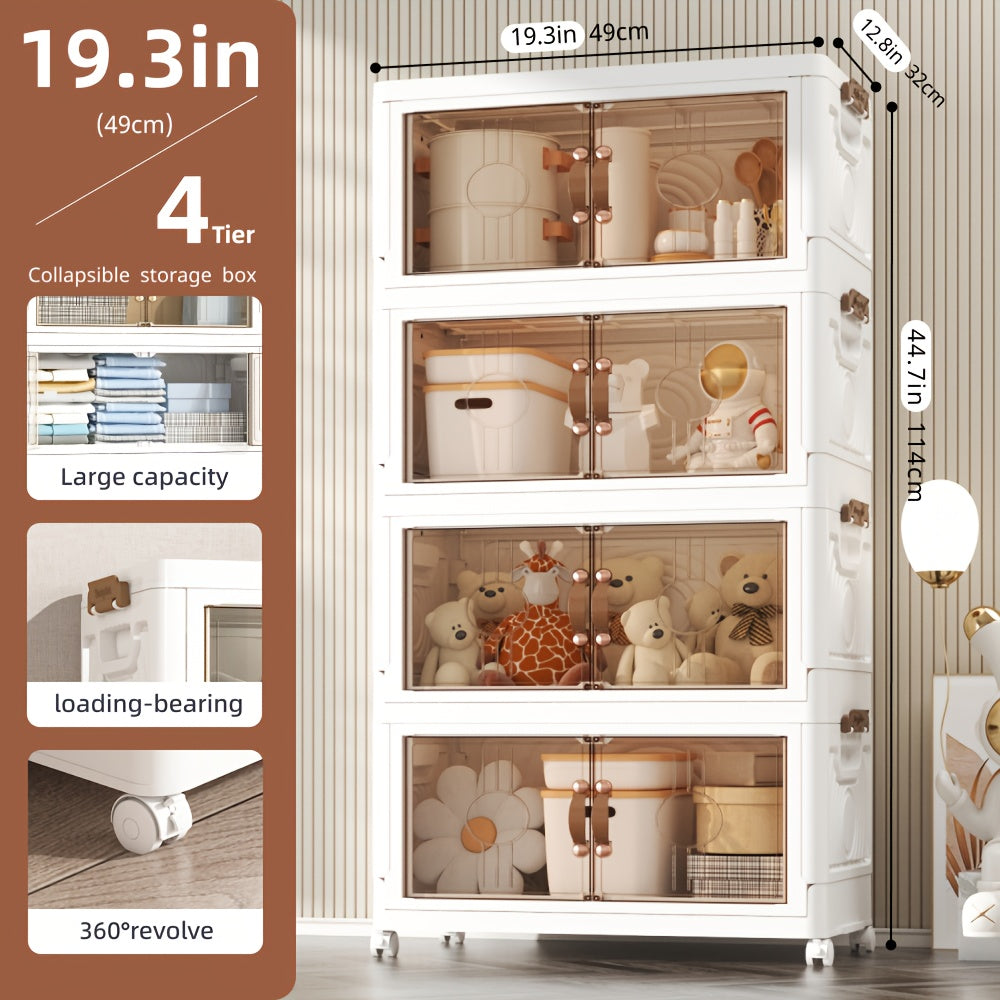 2\u002F3\u002F4\u002F5-Tier Heavy-Duty Plastic Storage Cabinet with Lockable Doors & Lockable Drawers-Like Doors