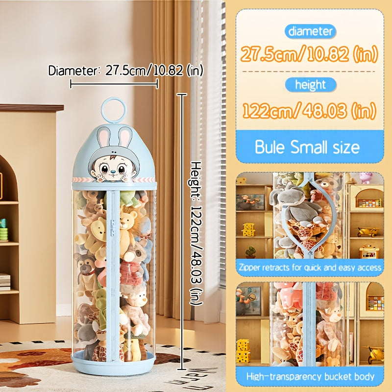 Extra-Tall Heavy-Duty Clear Storage Cabinet with Zipper Closure - Heavy-Duty Plastic Construction