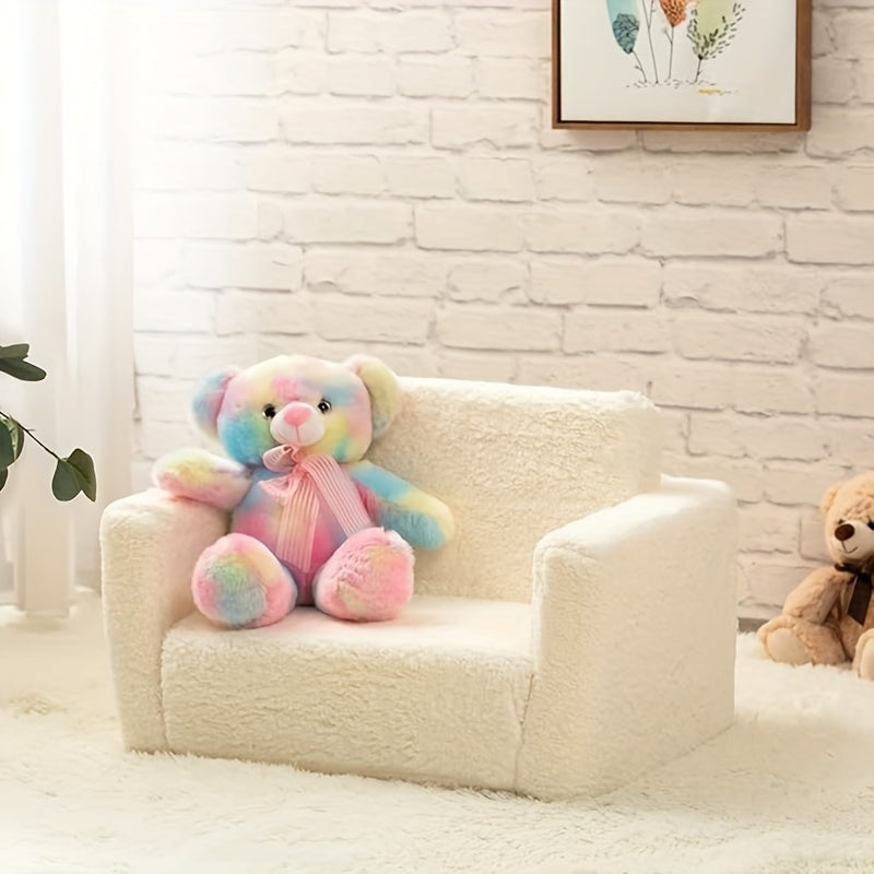 Kids Chairs For, 2-in-1 Soft Sherpa Sofa Folding Bed, Converts Sofa To Recliner