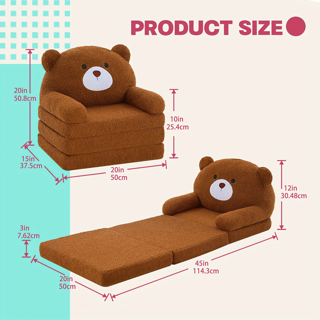 Christmas Gift For Kids, Foldable Kids Couch Chair, Convertible Plush Lounger For Playroom, Gift For Boy Girl Kids Sofa