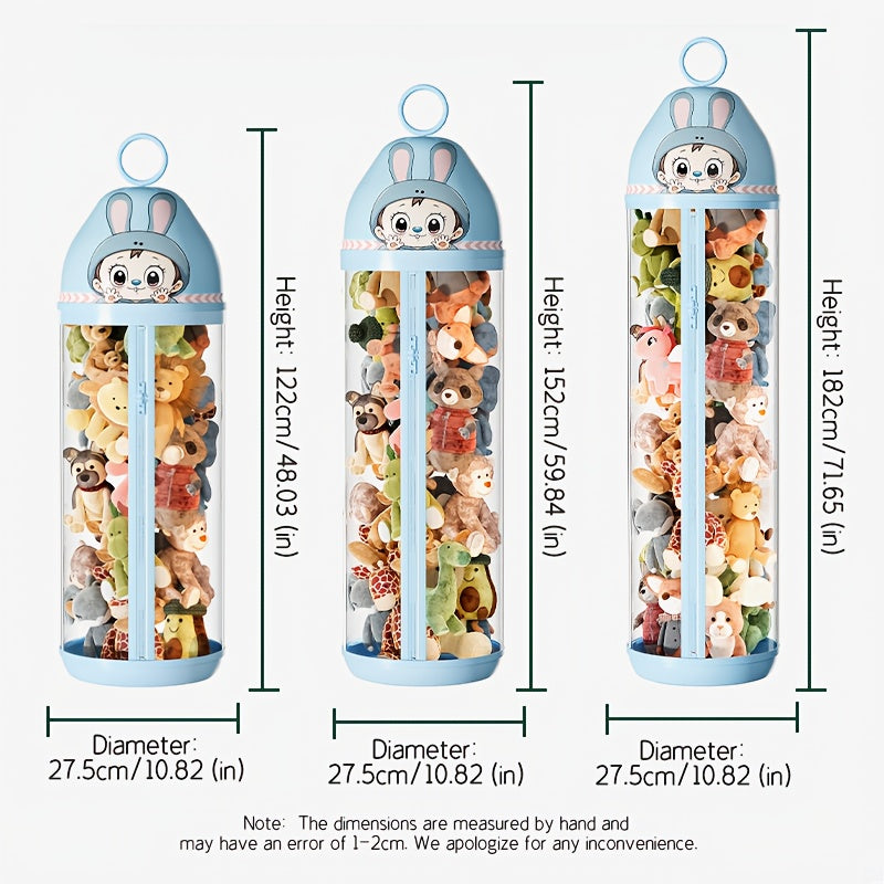 Extra-Tall Heavy-Duty Clear Storage Cabinet with Zipper Closure - Heavy-Duty Plastic Construction