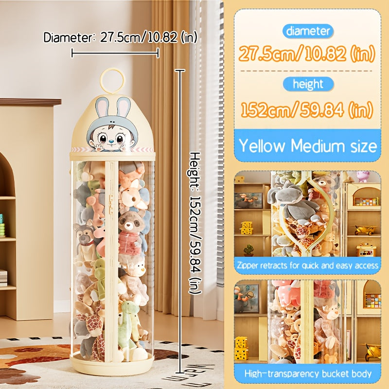 Extra-Tall Heavy-Duty Clear Storage Cabinet with Zipper Closure - Heavy-Duty Plastic Construction