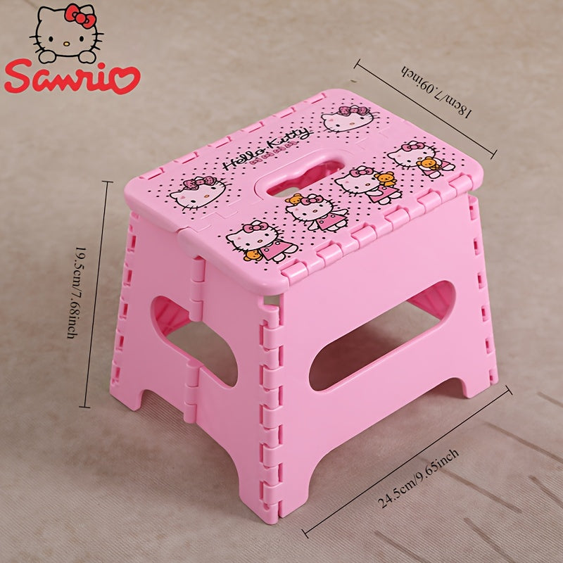 Folding Step Stool - Portable Plastic Squares Design, Durable Collapsible Stool with Handle, No Wood, Non-Electric