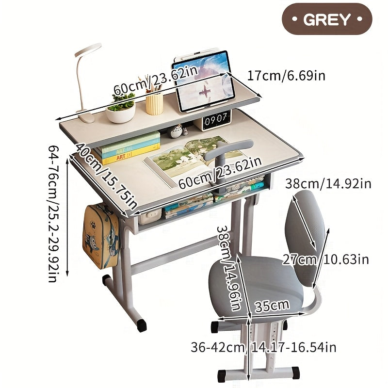 High-quality Children'S Table And Chair Set, Height-adjustable, Ergonomic, Suitable For Children Aged 3-18 Years