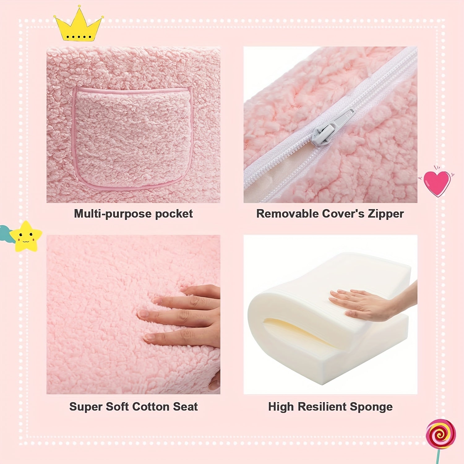 Kids Chairs For, 2-in-1 Soft Sherpa Sofa Folding Bed, Converts Sofa To Recliner