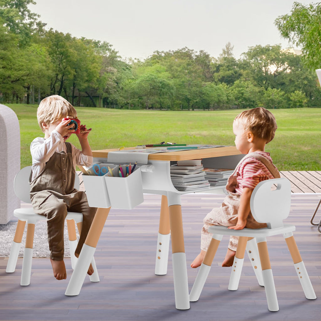 Youngsters Table And Chair Set, Adjustable Height, Built-in Storage, Modern Design for Arts & Crafts