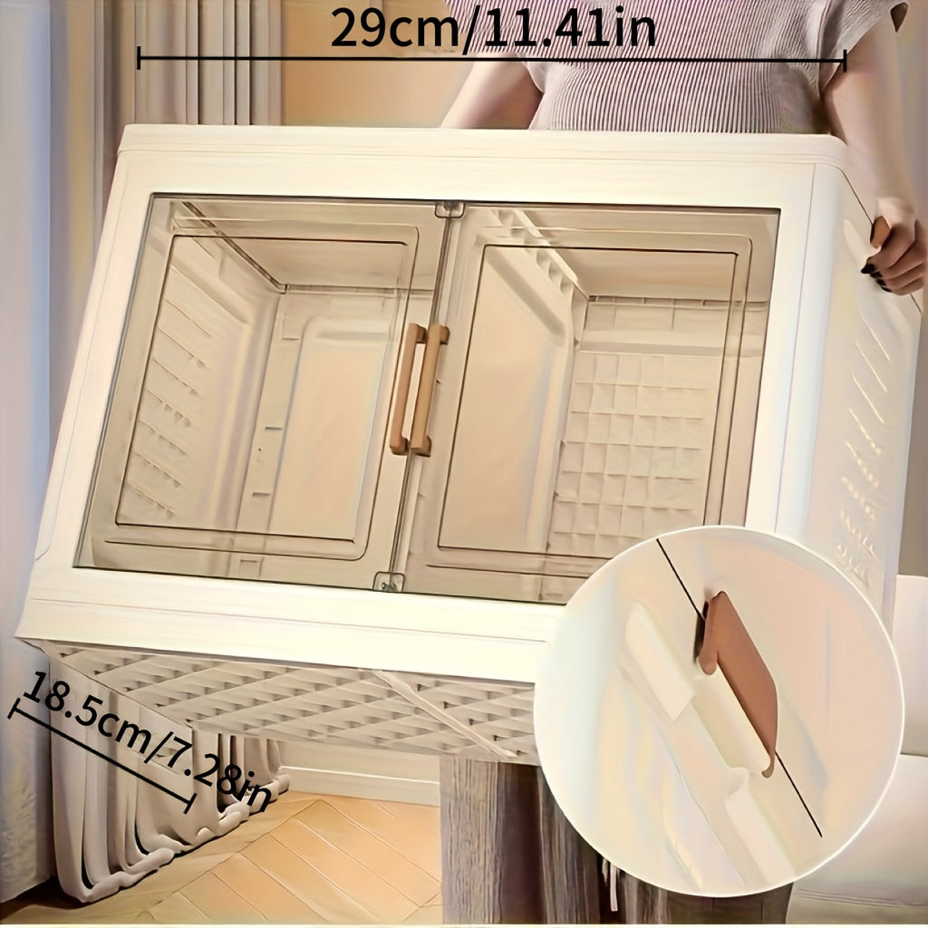 Heavy-Duty Folding Storage Cabinet with Wheels - No Assembly Needed, Large Capacity Organizer with Doors