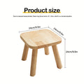 One Small Solid Wood Shoe Bench, Multifunctional Natural Rubberwood Stool, Step Stool, Height 9.5 x Width 9.5 Inches