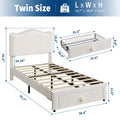 GAOMON Twin Girls Bed Frame with 2 Storage Drawers & Wavy Headboard - Beige Princess Upholstered Platform Bed