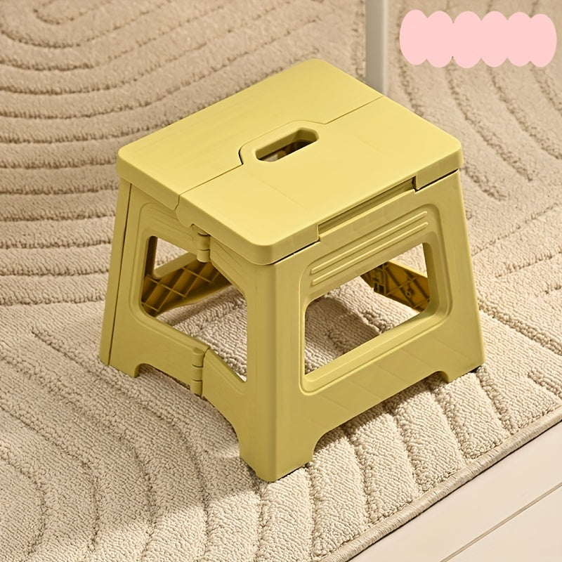 1pc Foldable Step Stool Storage Bench, Shoe Changing Stool - Portable, Adjustable, Durable Square Stool, Suitable for Home