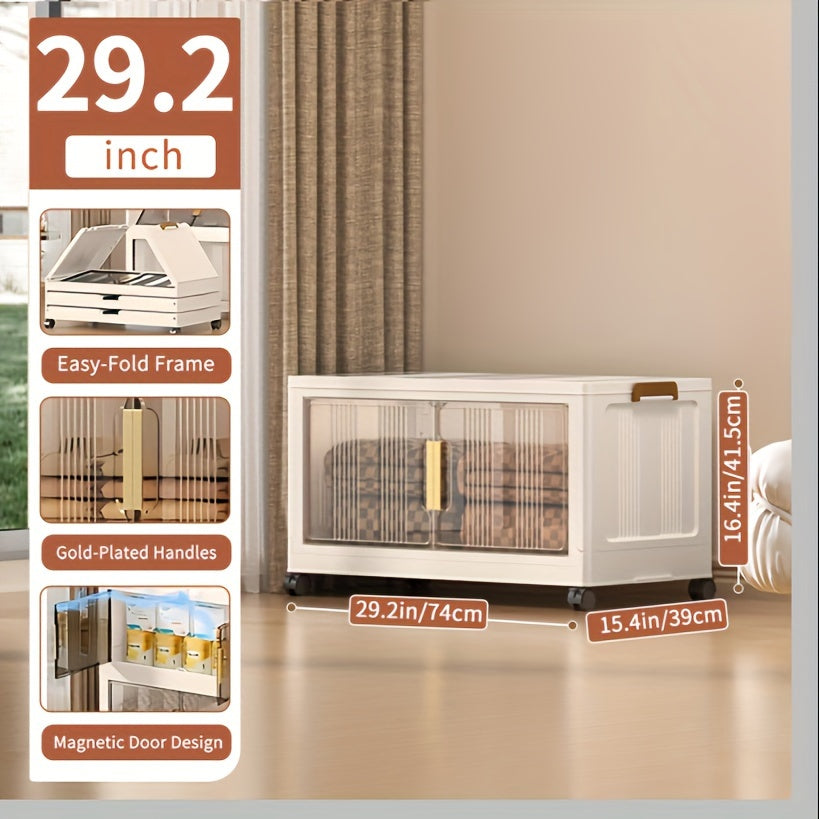 3\u002F4\u002F5 Tier Plastic Storage Bins with Lids - Extra Large Storage Cabinet, Collapsible Stackable Containers with Wheels