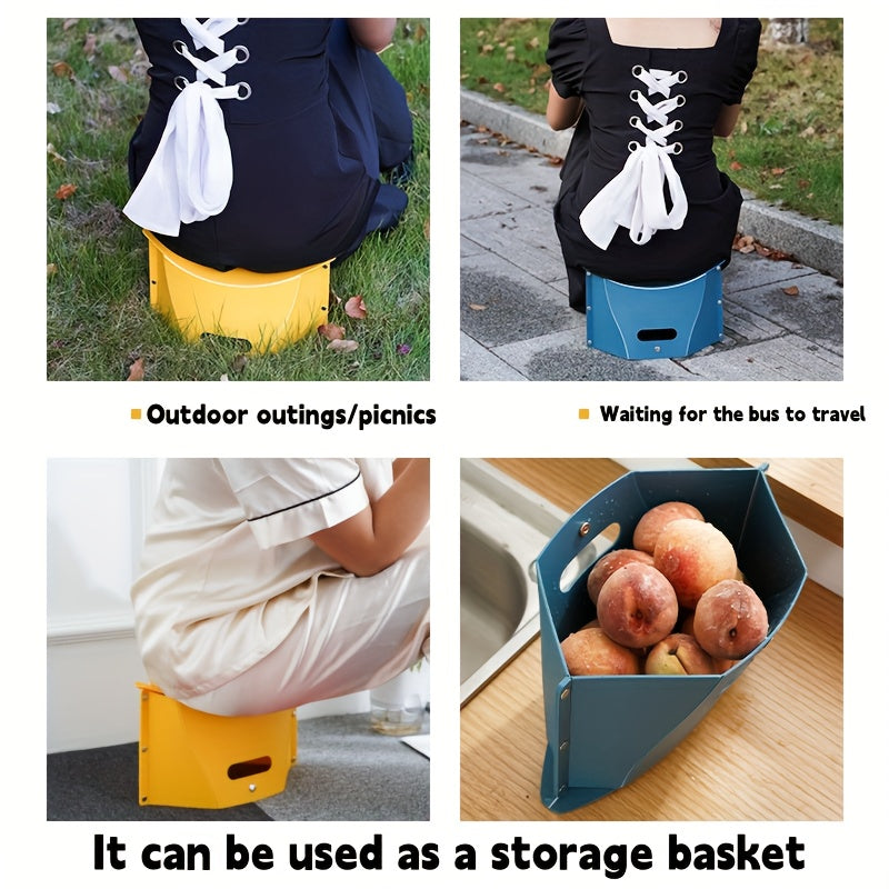 Disney Stitch Folding Stool - Portable Lightweight Plastic Camping Chair with Ergonomic Seat & Backrest