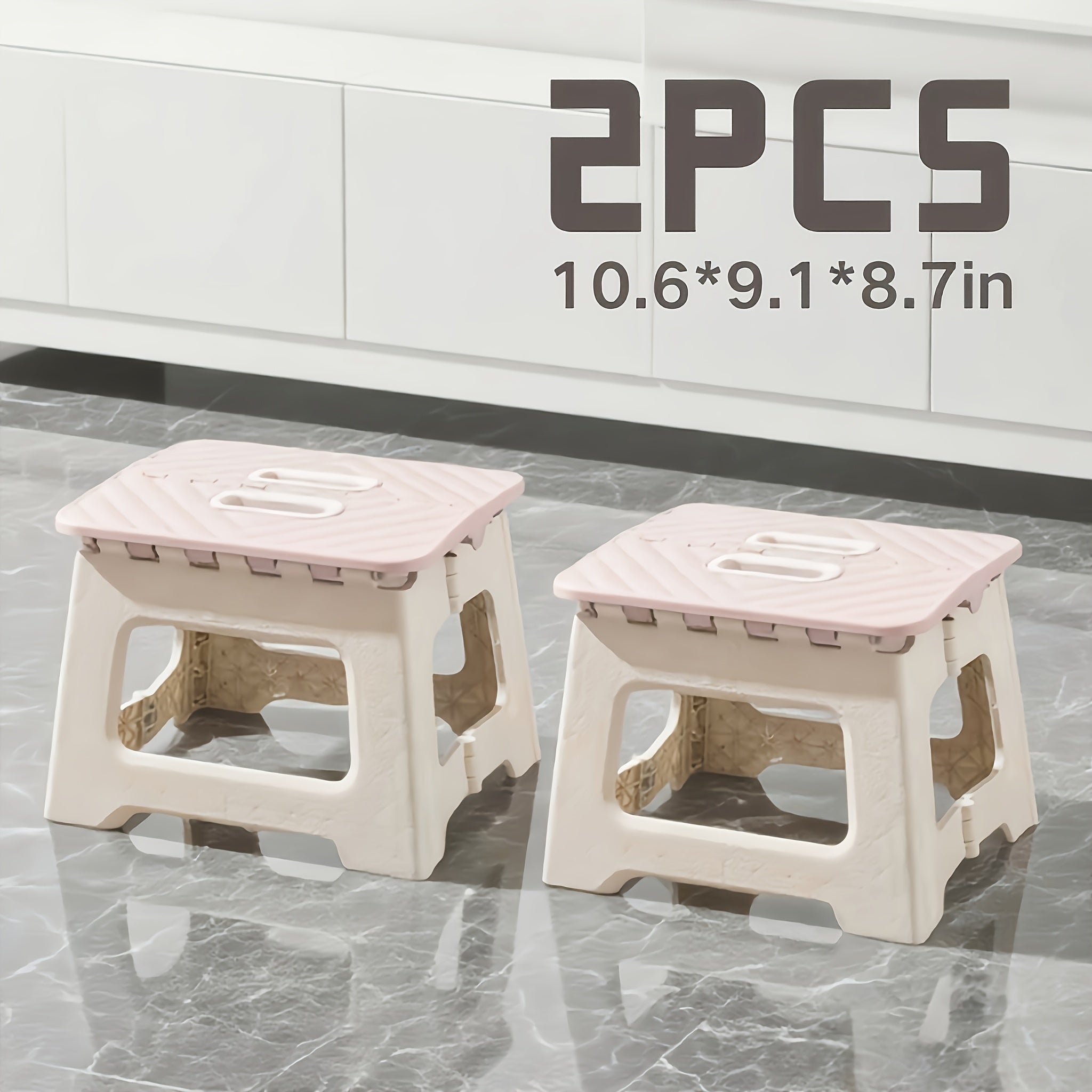Home Folding Footstool 2pcs Non Slip Surface Footstool, Height 10 Inches
