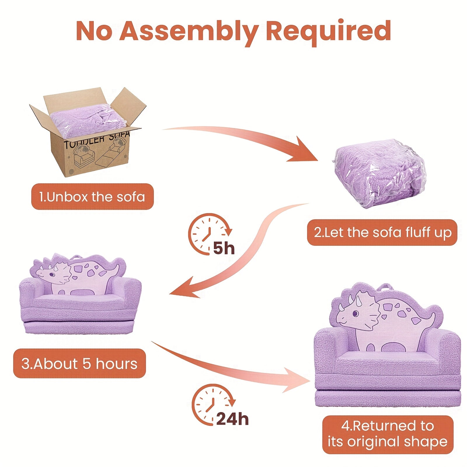 2-in-1 Unicorn Kids Sofa 2-in-1 Convertible Kids Sofa to Lounger | Fold Out, Soft Toddler Chair with Cute Unicorn Design